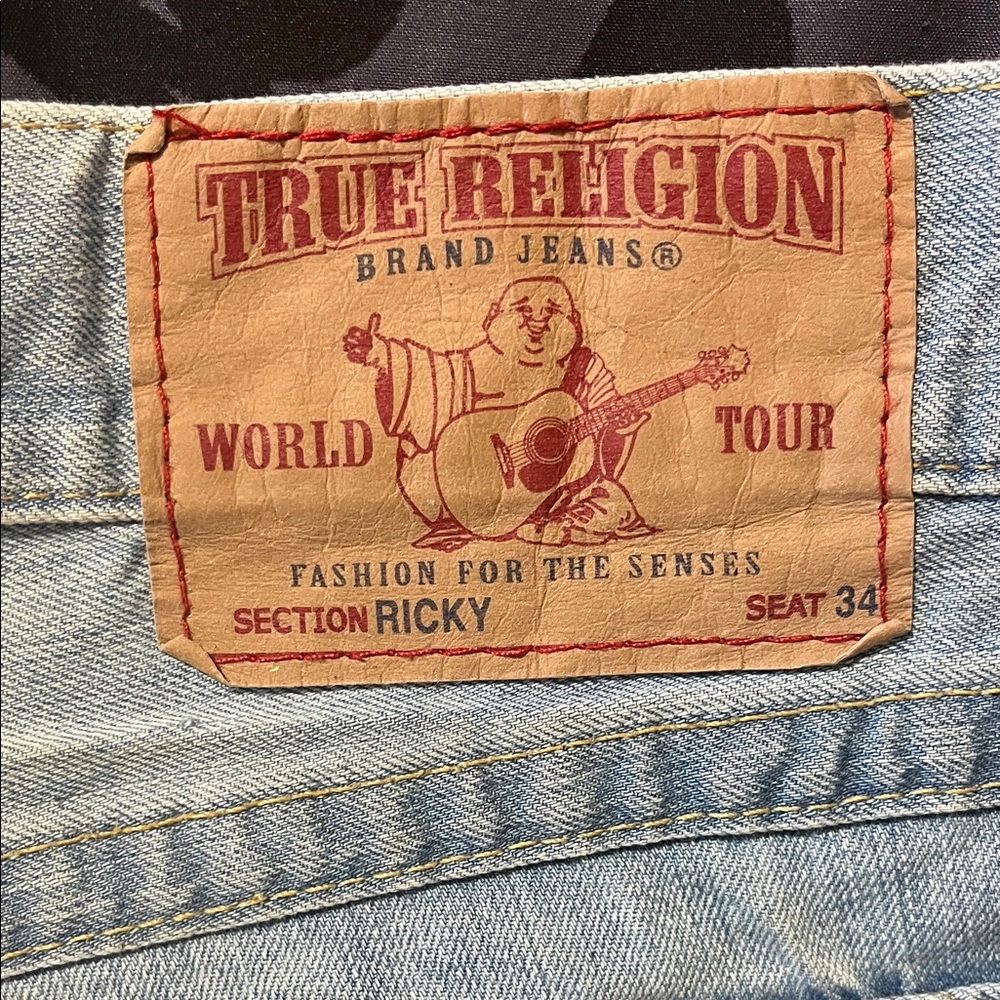 True Religion Men's Light Blue Relaxed Jeans